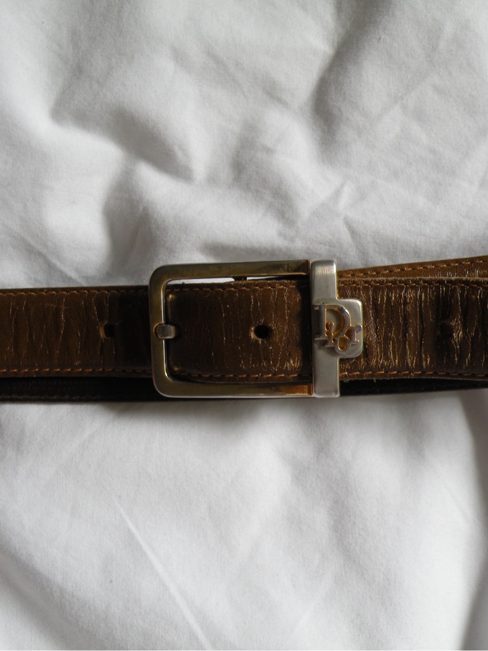 VINTAGE dior brown leather belt